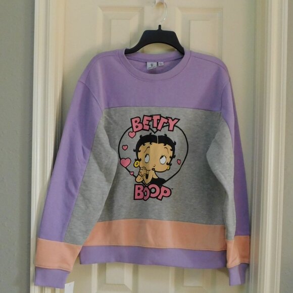 BETTY BOOP Womens Crew Neck Long Sleeve Sweatshirt Juniors Large - Picture 1 of 7